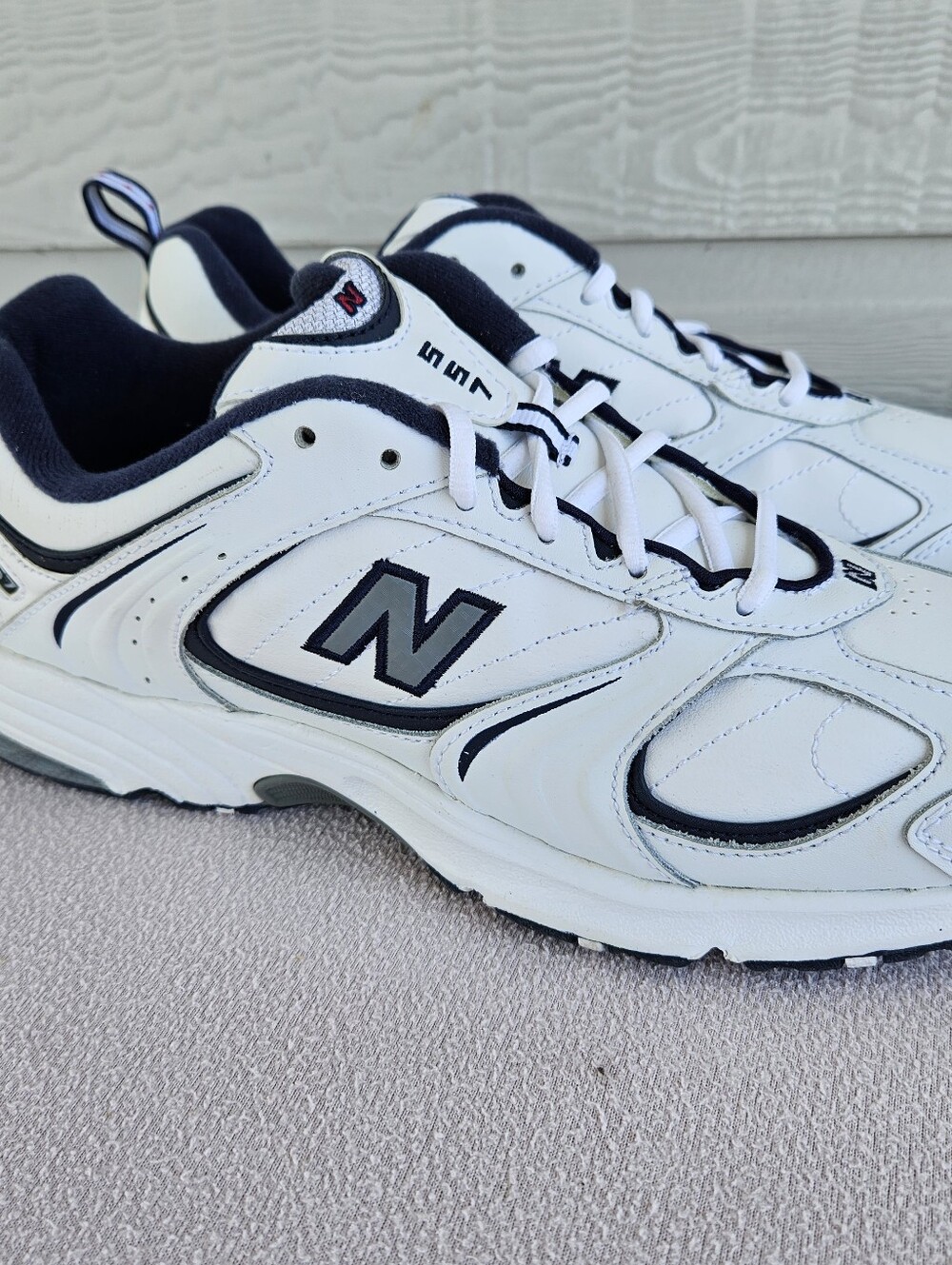 New Balance 557 Retro Sneaker Men SZ 10 White Navy Tie Athletic Shoe MW557LR - Picture 12 of 12